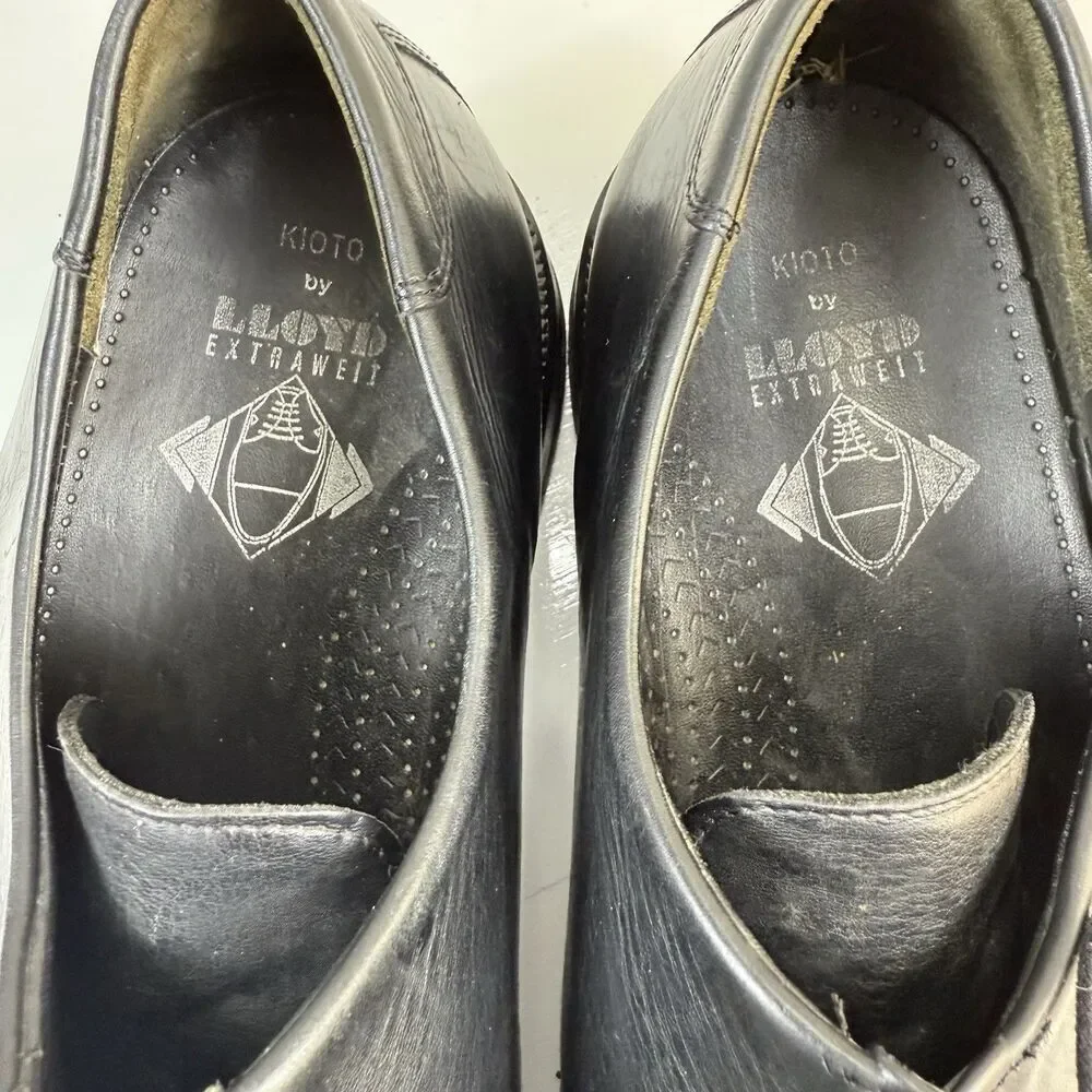 Kioto by LLOYD Men's 11.5 Extra Wide Black Leather Cap Toe Dress Oxford Shoe
